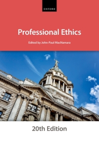 Imagen de portada: Professional Ethics 20th edition 9780192857958