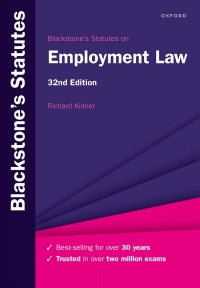 Titelbild: Blackstone's Statutes on Employment Law 32nd edition 9780192858603