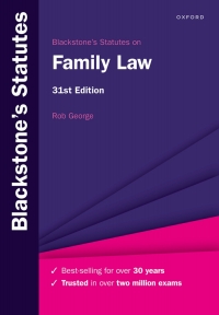 Cover image: Blackstone's Statutes on Family Law 31st edition 9780192858610