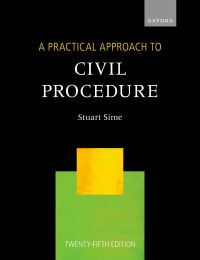 Cover image: A Practical Approach to Civil Procedure 25th edition 9780192859365