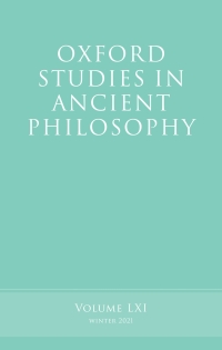 Cover image: Oxford Studies in Ancient Philosophy, Volume 61 9780192864949