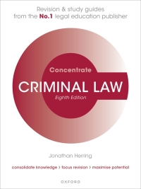 Omslagafbeelding: Criminal Law Concentrate 8th edition 9780192865649