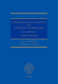 صورة الغلاف: Furmston and Tolhurst on Contract Formation 3rd edition 9780192868084