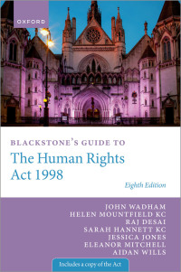 Imagen de portada: Blackstone's Guide to the Human Rights Act 1998 8th edition 9780192885050