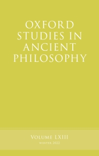 Cover image: Oxford Studies in Ancient Philosophy, Volume 63 1st edition 9780192885333
