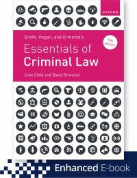 Cover image: Smith, Hogan and Ormerod's Essentials of Criminal Law 5th edition 9780198873099