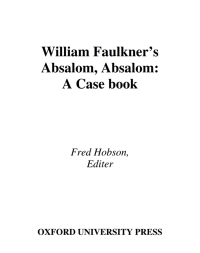 Cover image: William Faulkner's Absalom, Absalom! 1st edition 9780195154788