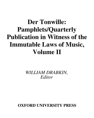 Cover image: Der Tonwille 9780195175189