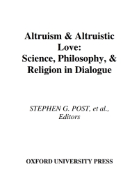 Imagen de portada: Altruism and Altruistic Love 9780195143584