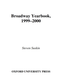 Imagen de portada: Broadway Yearbook, 1999-2000 9780195165555