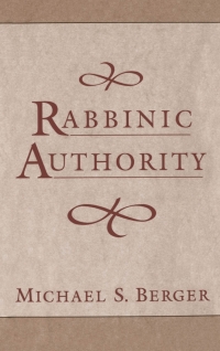 Cover image: Rabbinic Authority 9780195122695
