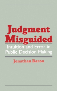 Cover image: Judgment Misguided 9780195111088