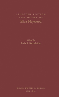 Omslagafbeelding: Selected Fiction and Drama of Eliza Haywood 9780195108460