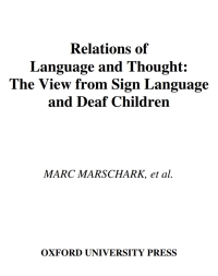 Cover image: Relations of Language and Thought 9780195100587