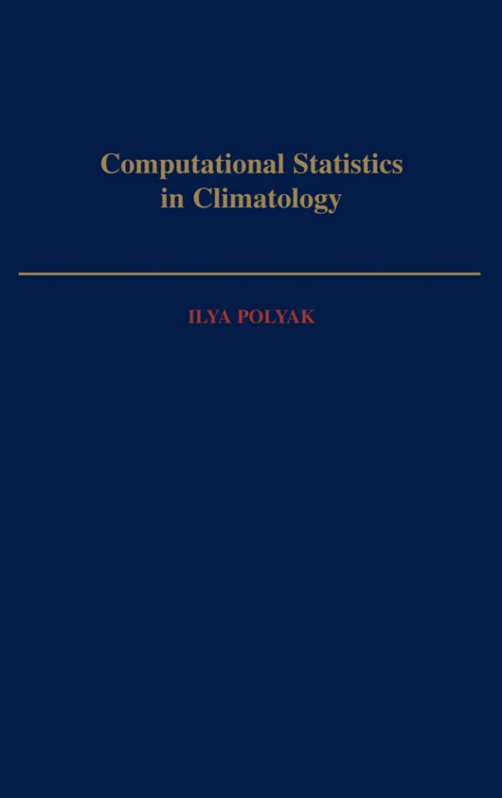 Computational Statistics in Climatology