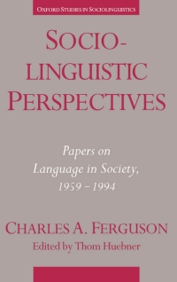 Cover image: Sociolinguistic Perspectives 9780195092912