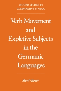Imagen de portada: Verb Movement and Expletive Subjects in the Germanic Languages 9780195083934