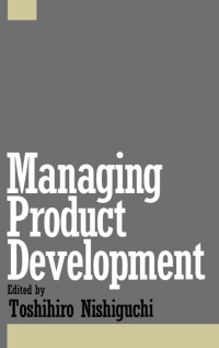 صورة الغلاف: Managing Product Development 1st edition 9780195074383