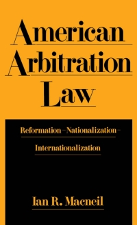 صورة الغلاف: American Arbitration Law 9780195070620