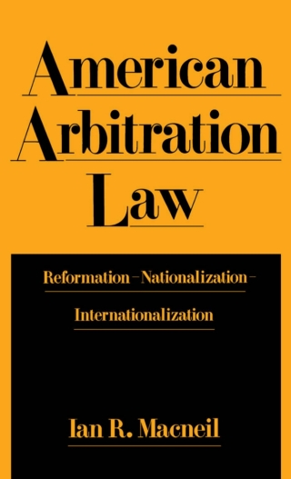 Omslagafbeelding: American Arbitration Law 9780195070620