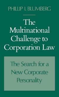Titelbild: The Multinational Challenge to Corporation Law 9780195070613
