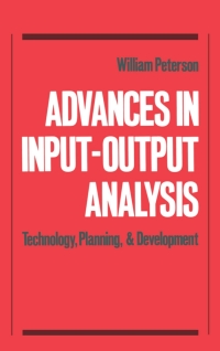 Cover image: Advances in Input-Output Analysis 1st edition 9780195062366