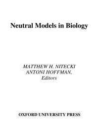 Imagen de portada: Neutral Models in Biology 1st edition 9780195050998