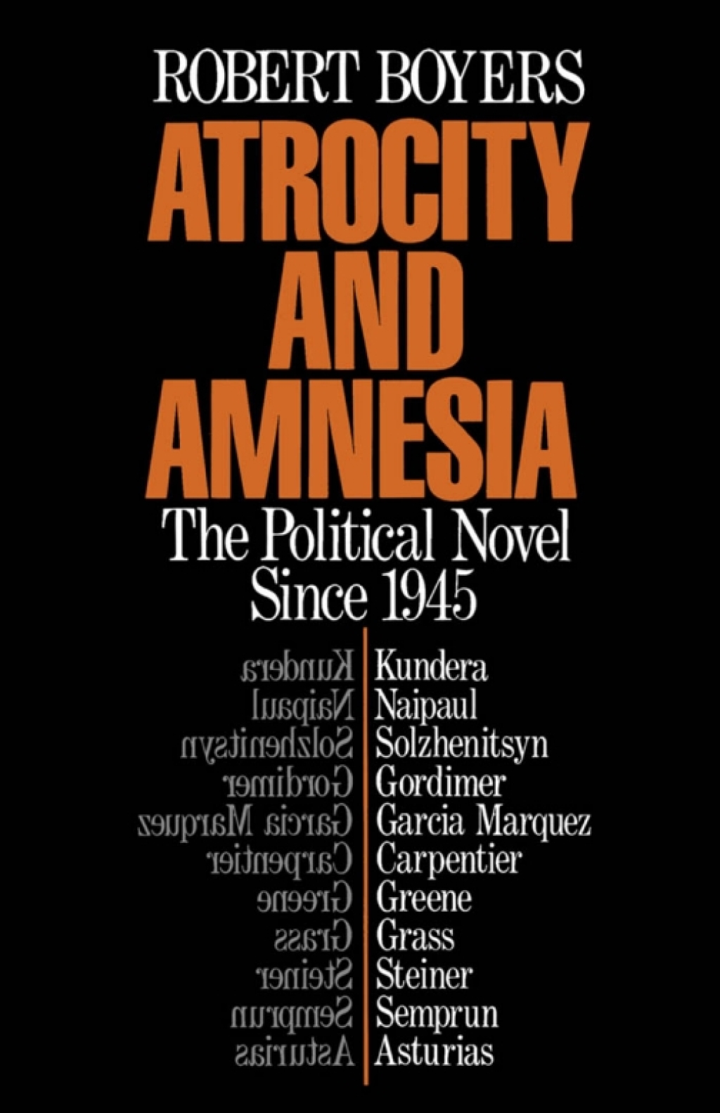 Atrocity and Amnesia The Political Novel since 1945