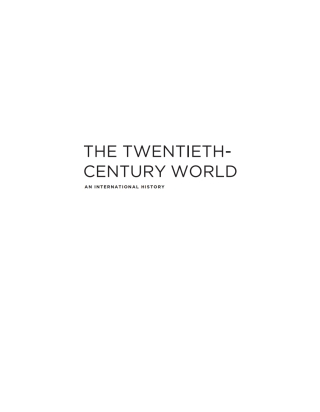 Cover image: The Twentieth-Century World 2nd edition 9780195429022