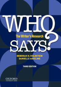 Cover image: Who Says? The Writer's Research 3rd edition 9780197525494