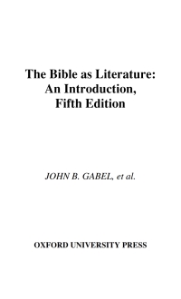 Cover image: The Bible As Literature 5th edition 9780195179071