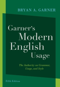 Imagen de portada: Garner's Modern English Usage 5th edition 9780197599020