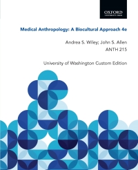 Cover image: Medical Anthropology: A Biocultural Approach 4e, Andrea S. Wiley; John S. Allen, ANTH 215, University of Washington Custom Edition 9780197775783