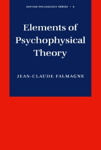 Cover image: Elements of Psychophysical Theory 9780195148329