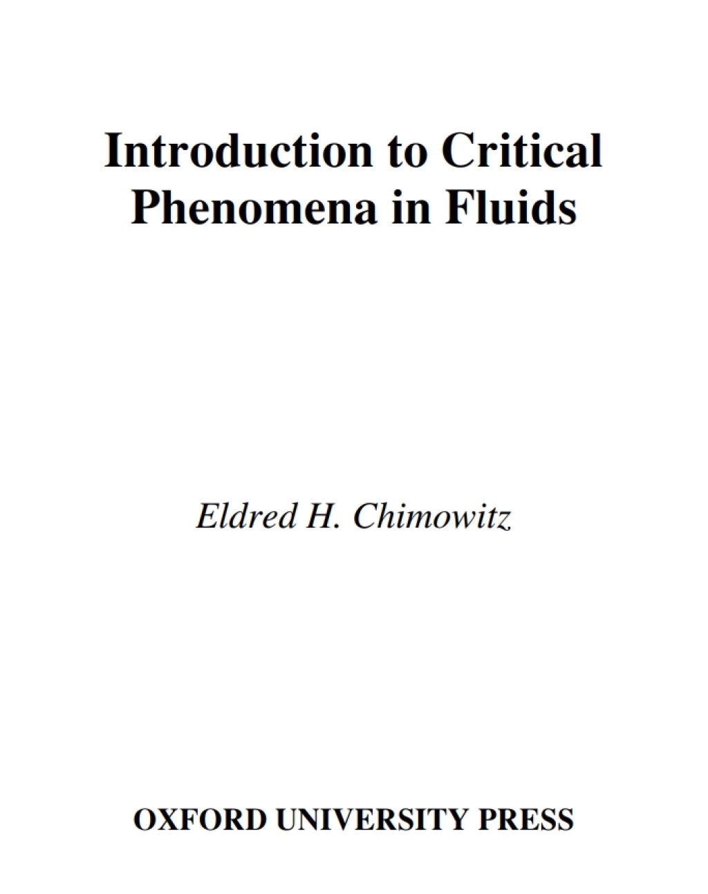 Introduction to Critical Phenomena in Fluids