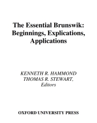 Cover image: The Essential Brunswik 1st edition 9780195130133