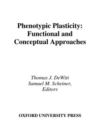 Imagen de portada: Phenotypic Plasticity 1st edition 9780195138962