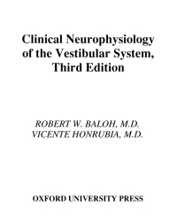 Cover image: Clinical Neurophysiology of the Vestibular System 3rd edition 9780195139822