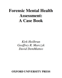 Cover image: Forensic Mental Health Assessment 9780195145687