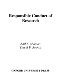 Cover image: Responsible Conduct of Research 9780195148466