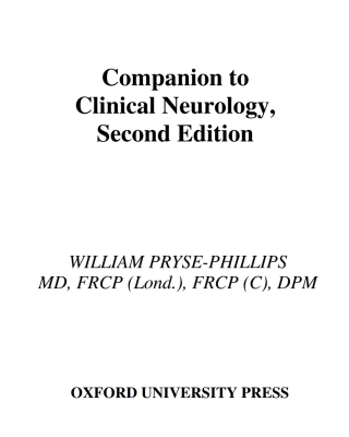 Cover image: Companion to Clinical Neurology 2nd edition 9780195159387
