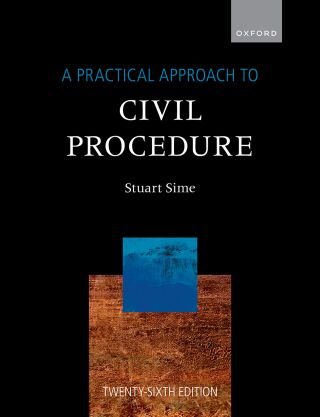 Cover image: A Practical Approach to Civil Procedure 26th edition 9780198873426