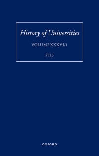 Cover image: History of Universities: Volume XXXVI / 1 9780198883685