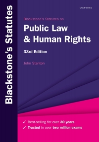 Cover image: Blackstone's Statutes on Public Law & Human Rights 33rd edition 9780198890409
