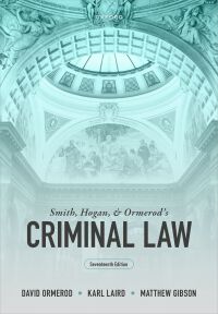 Cover image: Smith, Hogan, and Ormerod's Criminal Law 17th edition 9780198890942