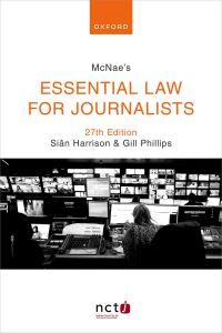 Cover image: McNae's Essential Law for Journalists 27th edition 9780198898825