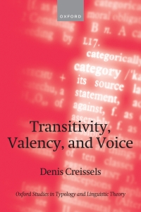 Cover image: Transitivity, Valency, and Voice 1st edition 9780198899570