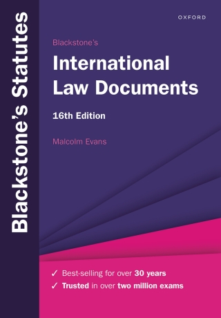 Cover image: Blackstone's International Law Documents 16th edition 9780198932680