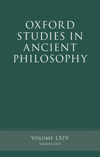 Cover image: Oxford Studies in Ancient Philosophy, Volume 64 1st edition 9780198934547