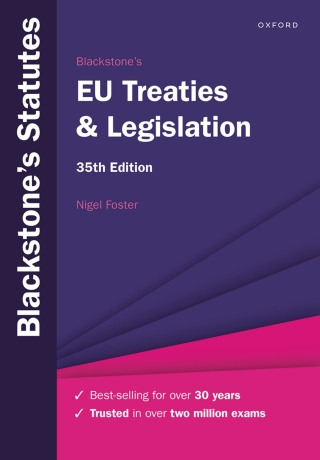 Cover image: Blackstone's EU Treaties & Legislation 35th edition 9780198932673
